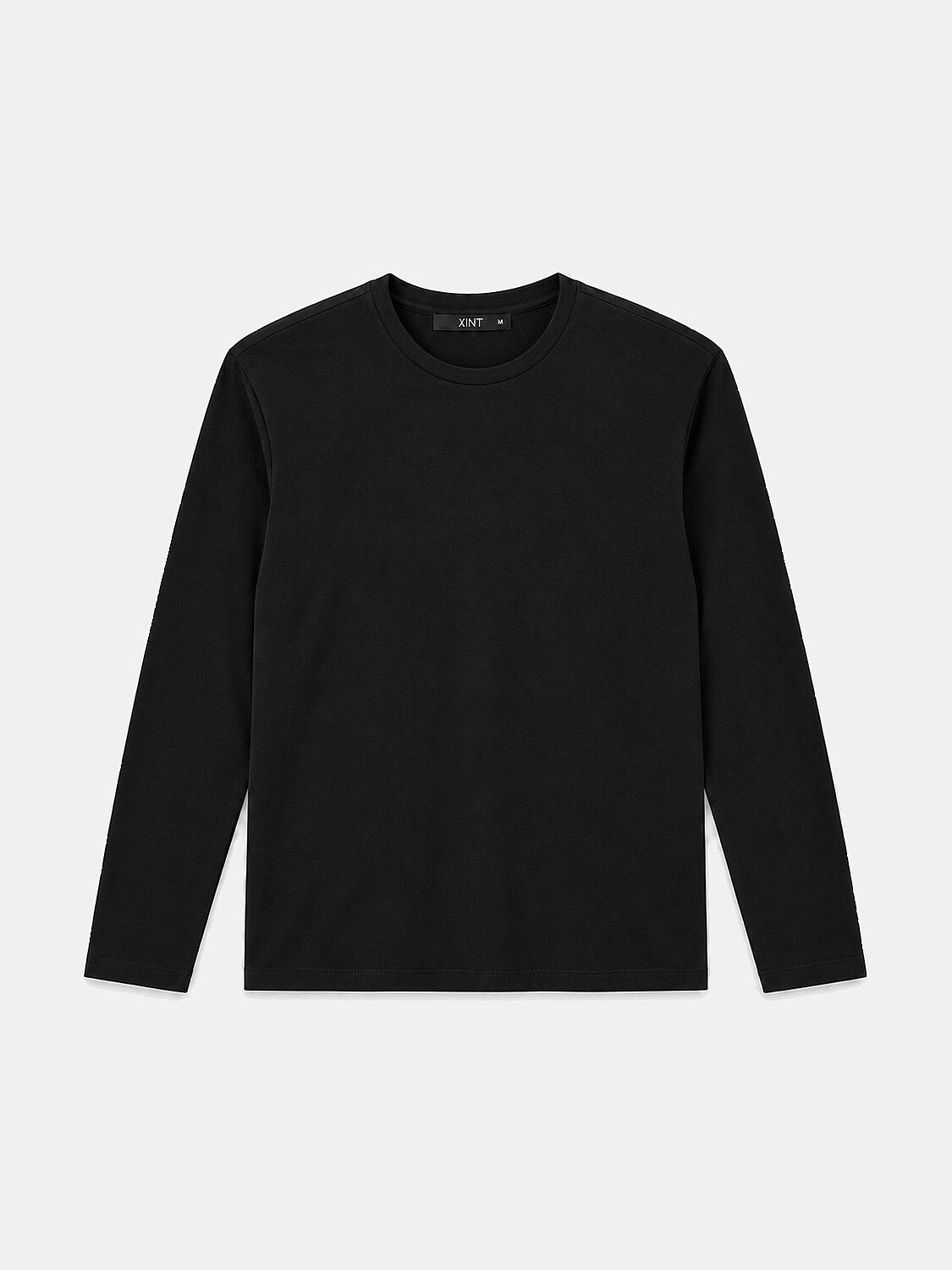 Xint Black Textured Slim Fit Long Sleeve T-Shirt