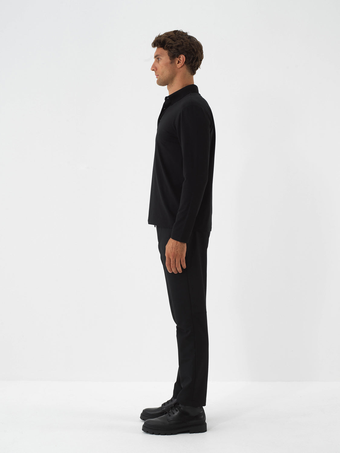 Xint Black Modal Textured Slim Fit Polo