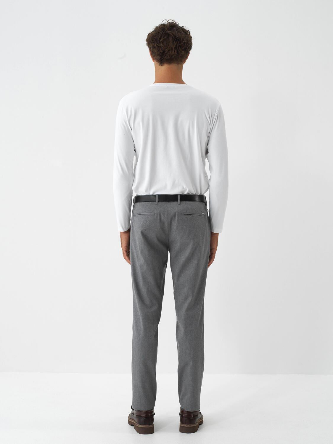 Xint White Textured Slim Fit Long Sleeve T-Shirt