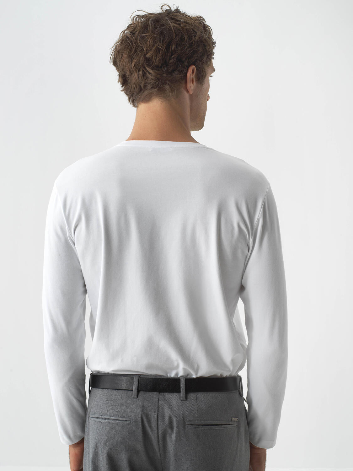 Xint White Textured Slim Fit Long Sleeve T-Shirt