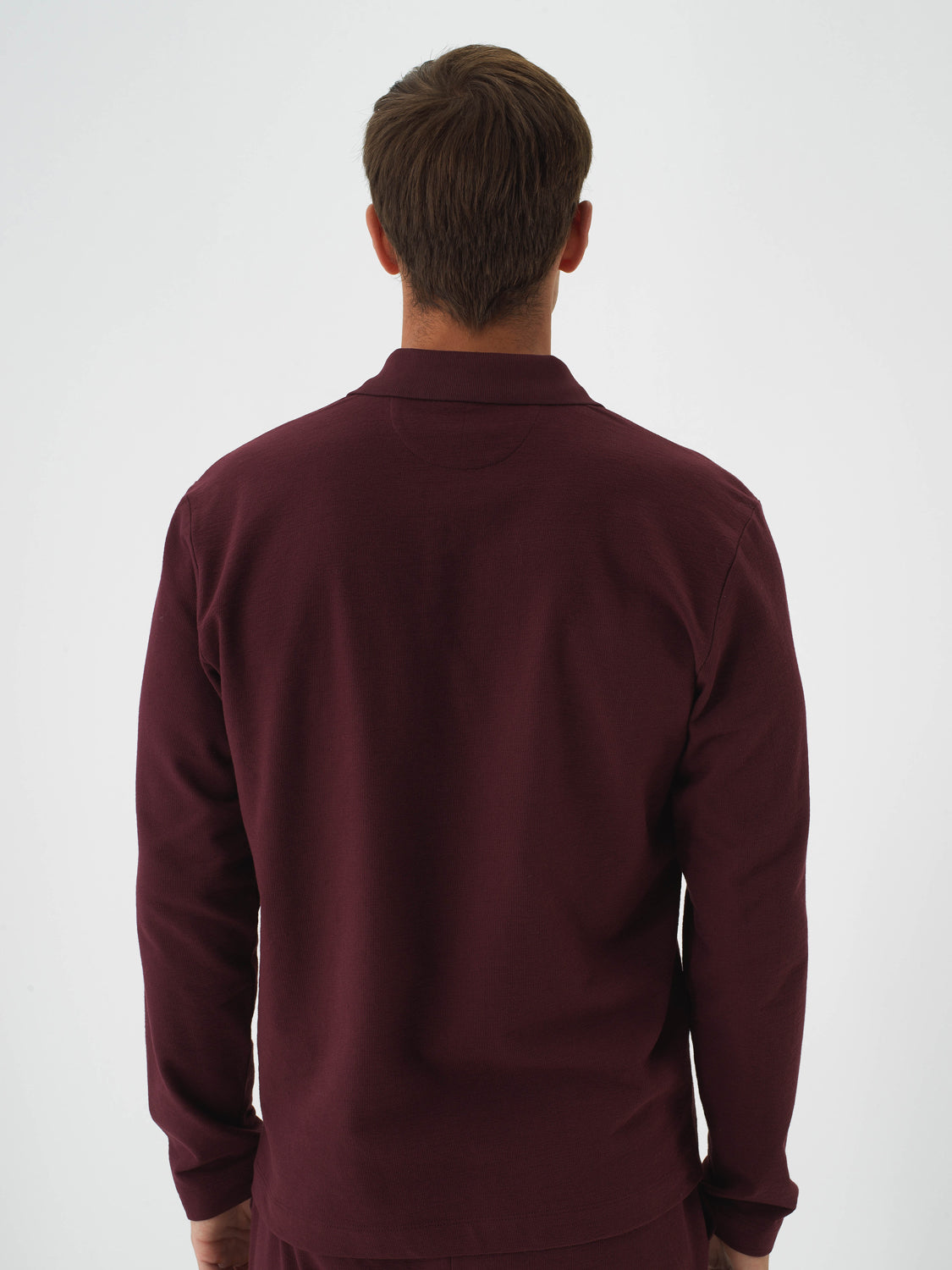 Xint Bordo Cotton Textured Regular Fit Polo