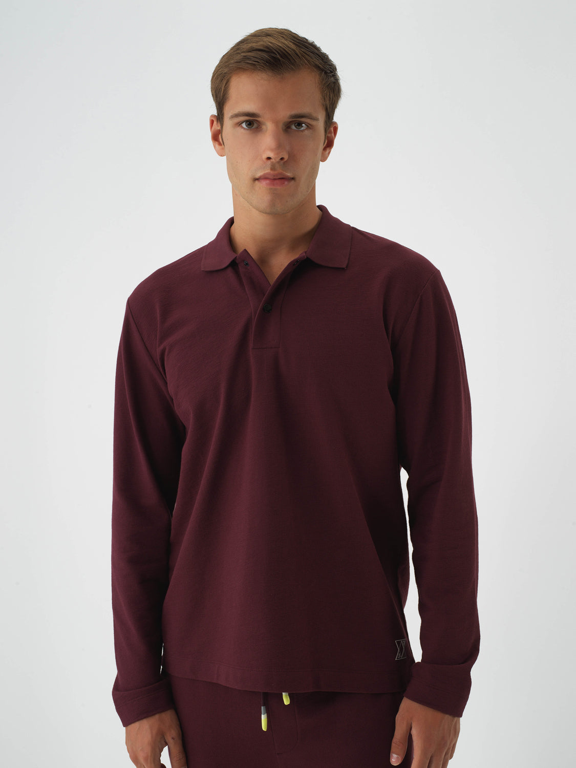 Xint Bordo Cotton Textured Regular Fit Polo
