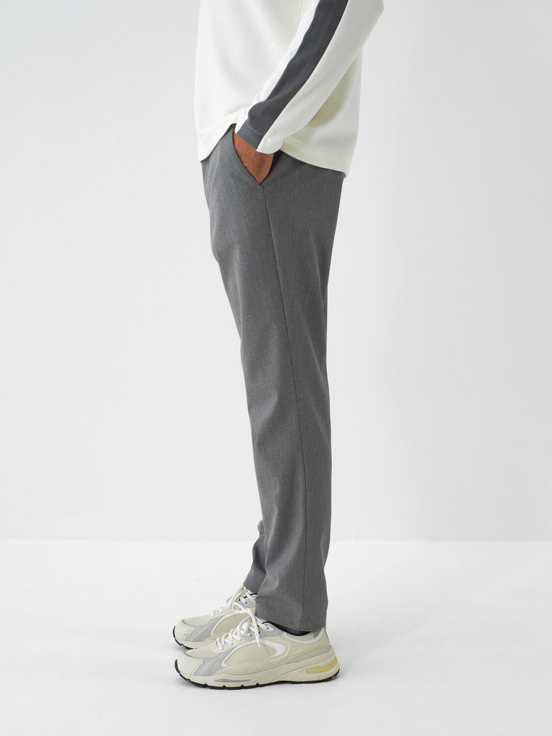 Xint Slim Fit Plain Grey Pant
