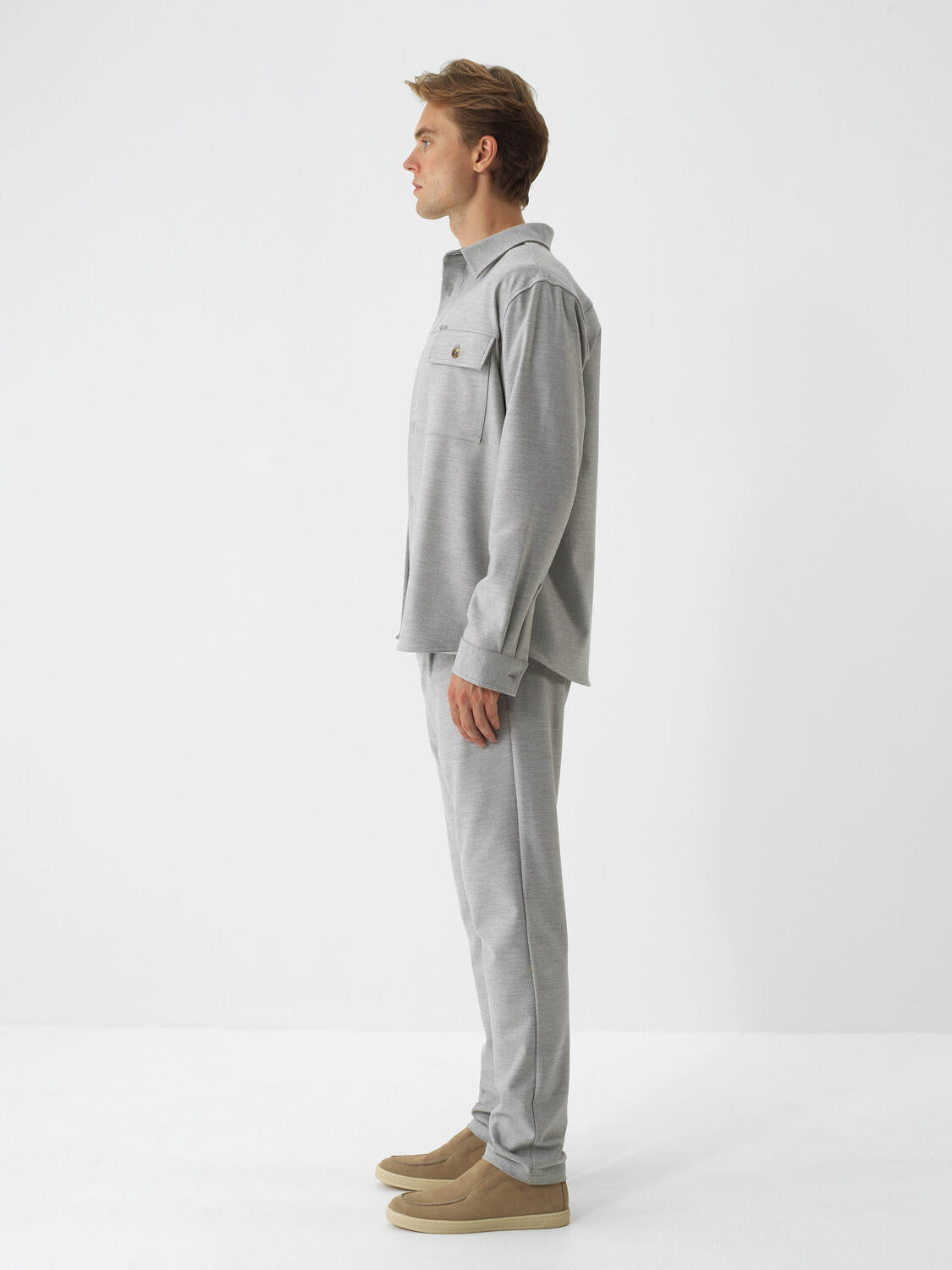 Xint Grey Flexible Regular Fit Shirt