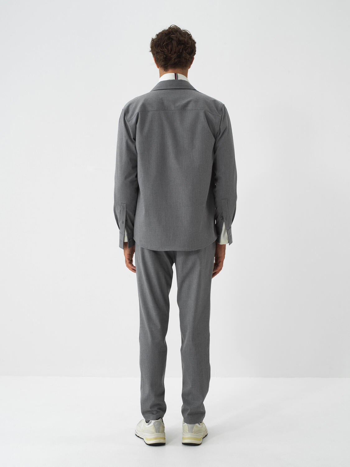 Xint Grey Flexible Textured Regular Fit Shirt