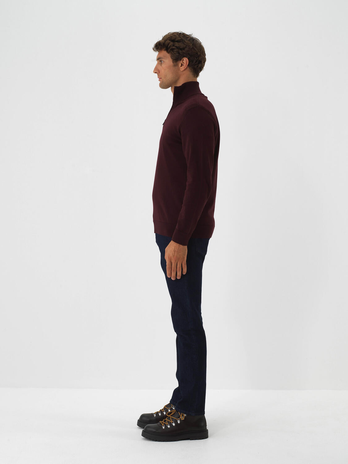 Xint Bordo Cotton Textured Regular Fit Sweater
