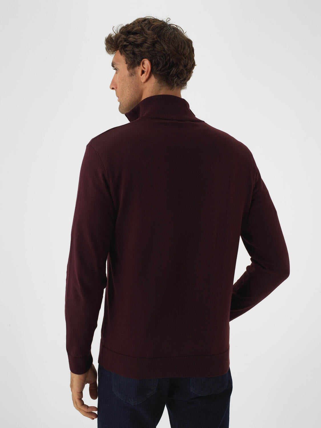 Xint Bordo Cotton Textured Regular Fit Sweater