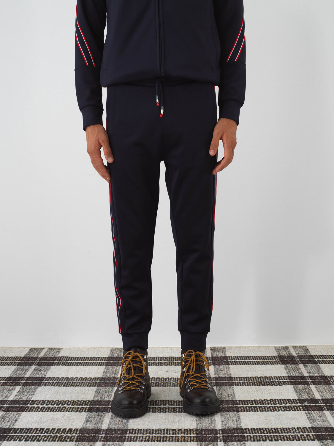 Xint Navy Blue Flexible Textured Regular Fit Sweat Jogging