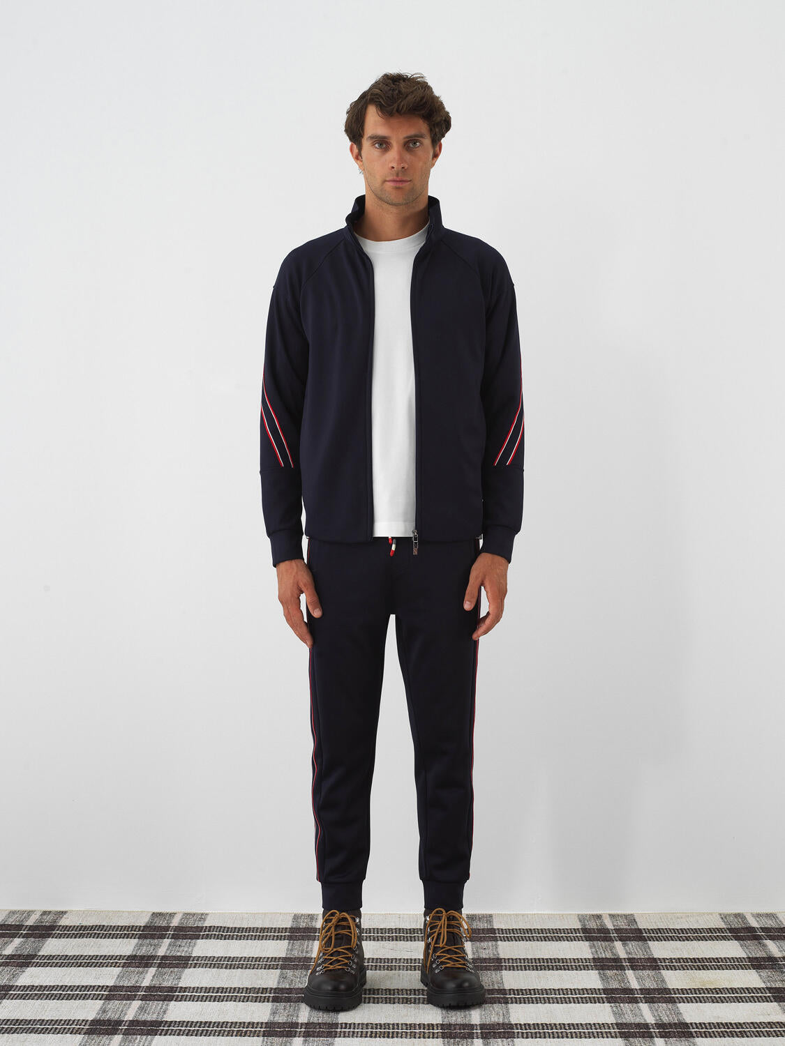 Xint Navy Blue Flexible Textured Regular Fit Sweat Jogging