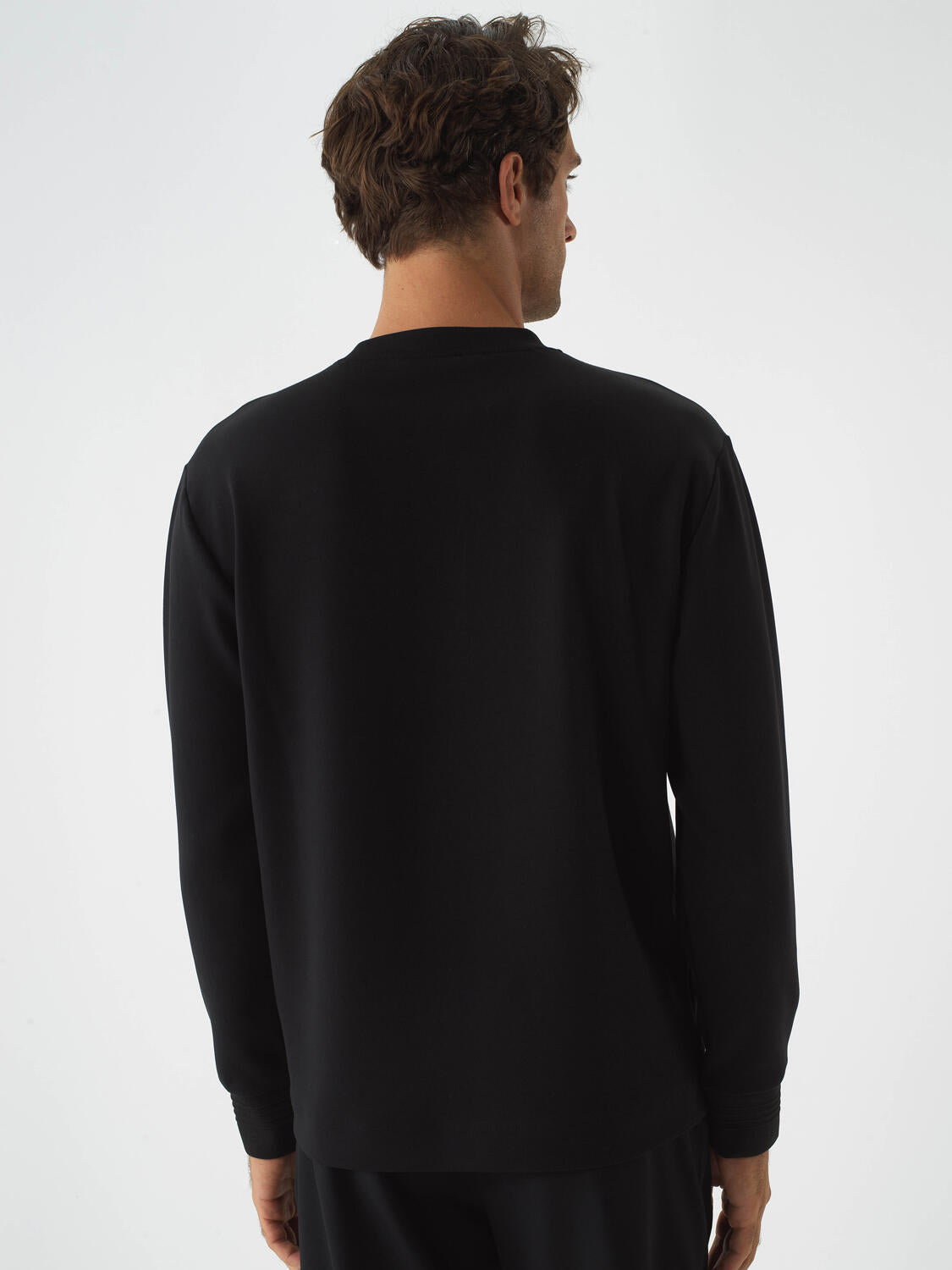 Xint Black Cotton Textured Regular Fit Sweater