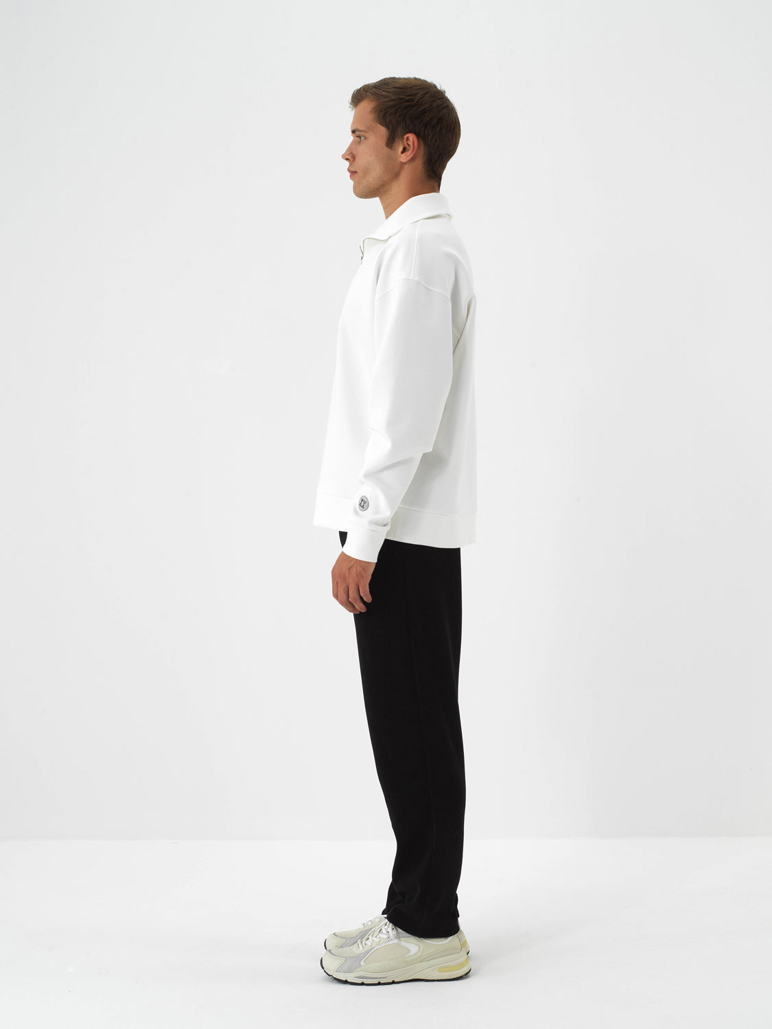 Xint Offwhite Cotton Textured Oversize Pullover