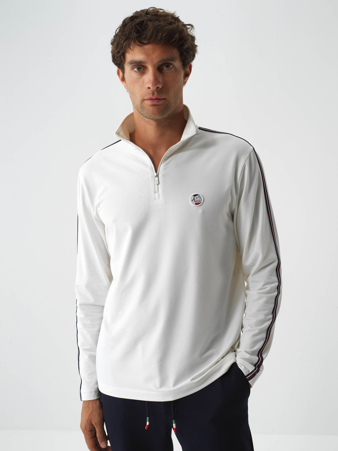 Xint Offwhite Flexible Textured Regular Fit Sweater