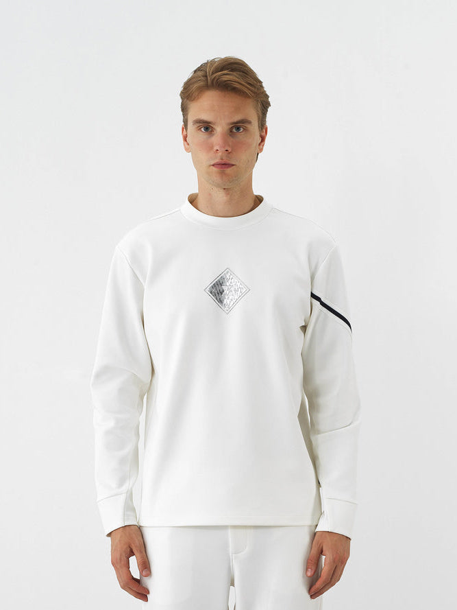 Xint Offwhite Flexible Textured Regular Fit Sweater