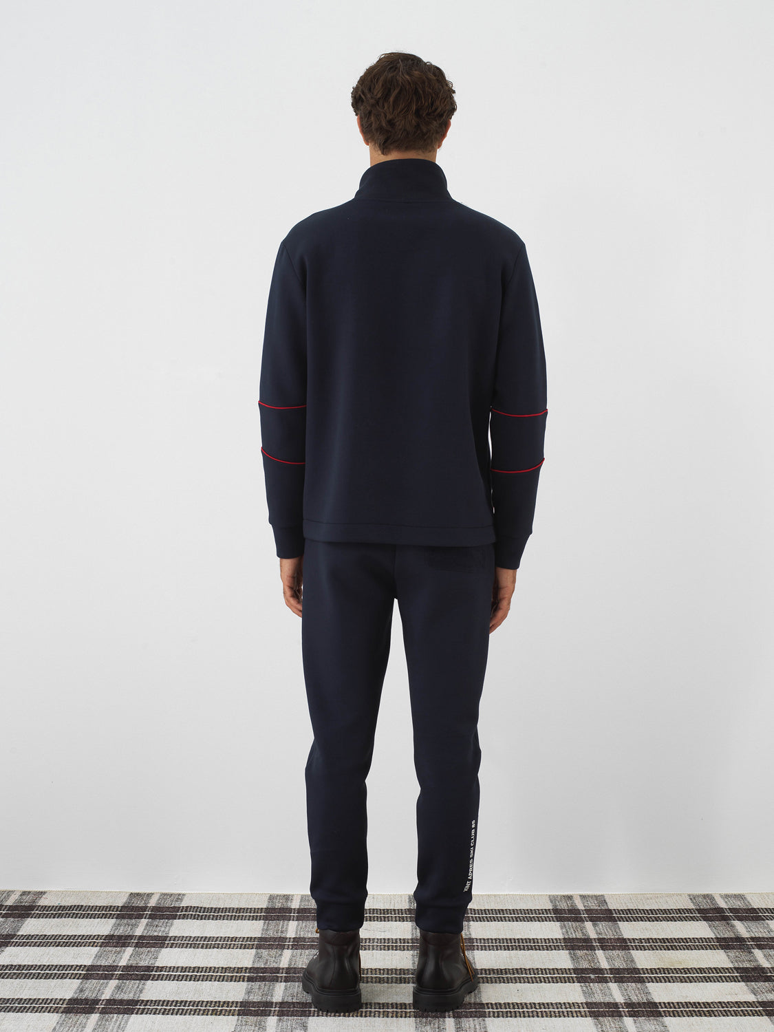 Xint Navy Textured Regular Fit Pullover