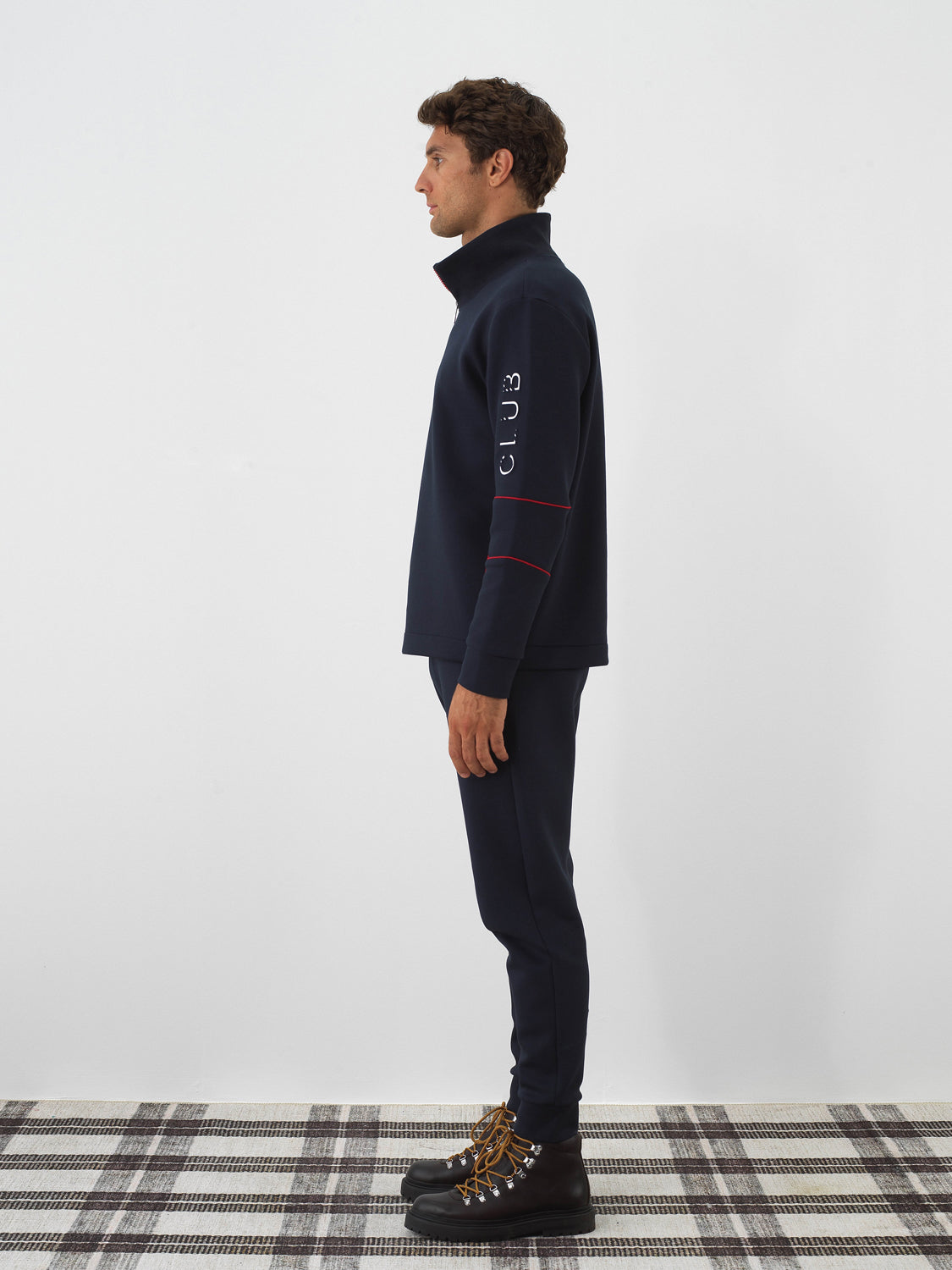 Xint Navy Textured Regular Fit Pullover