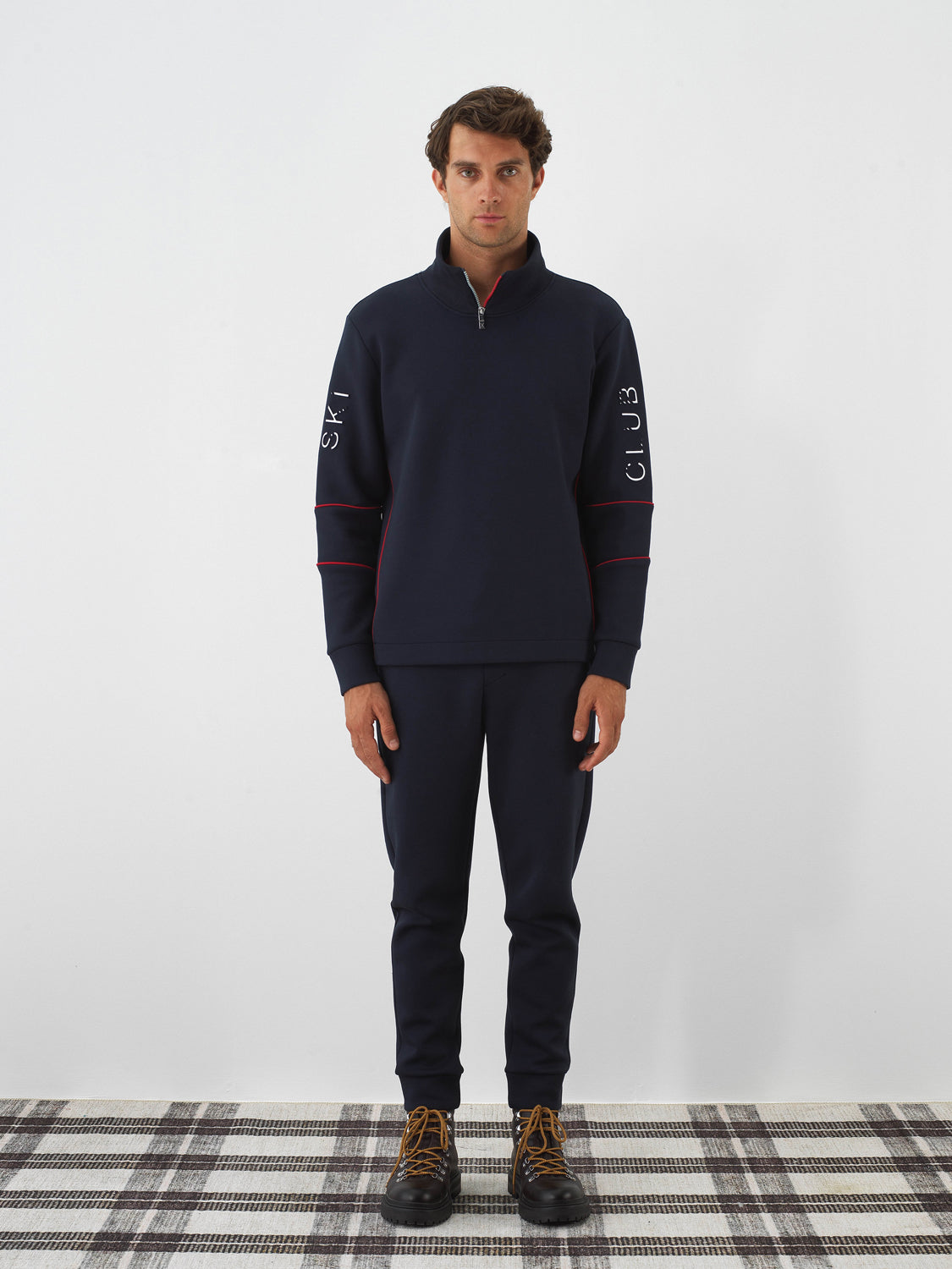 Xint Navy Textured Regular Fit Pullover
