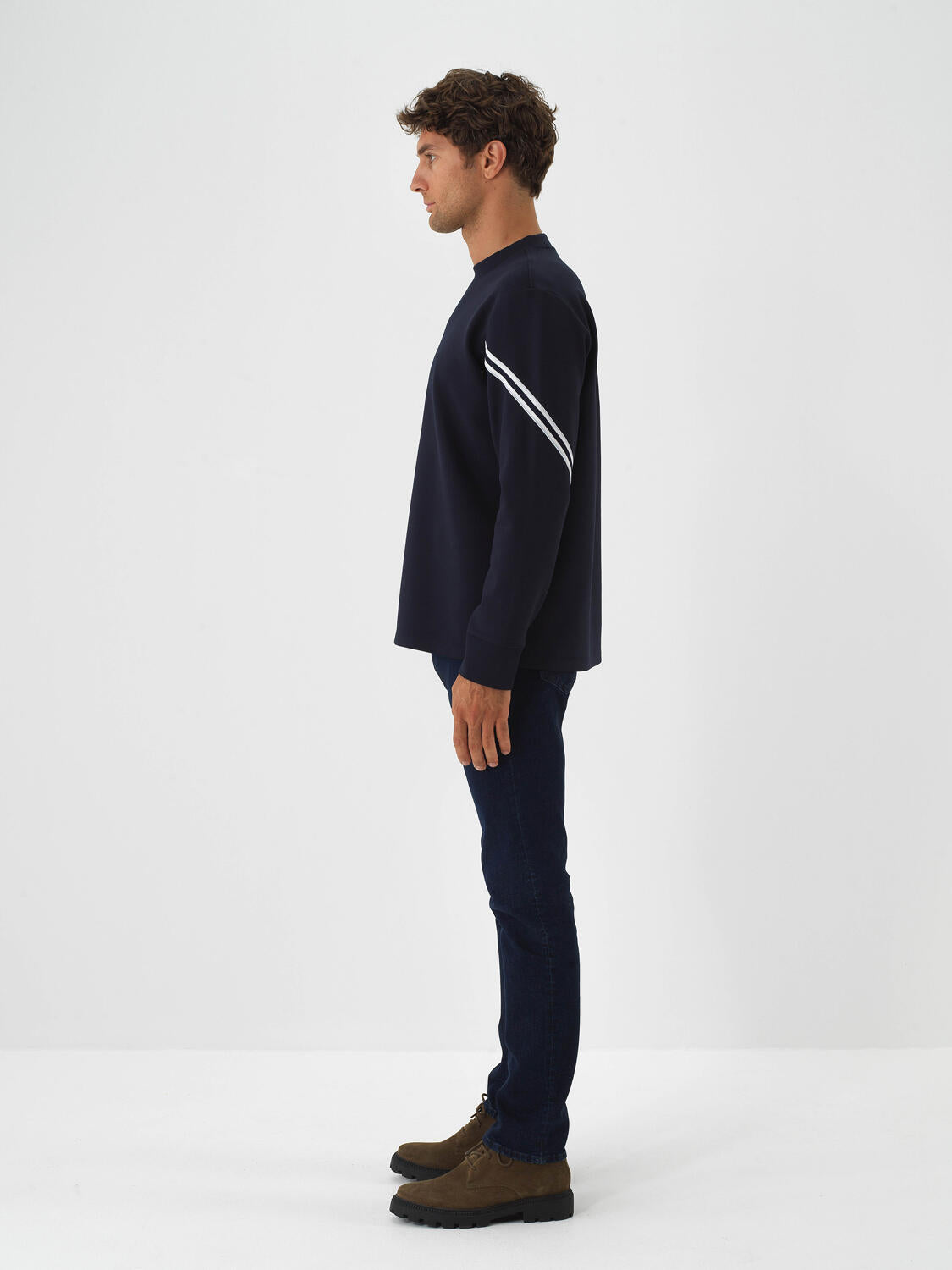 Xint Navy Flexible Textured Regular Fit Sweater