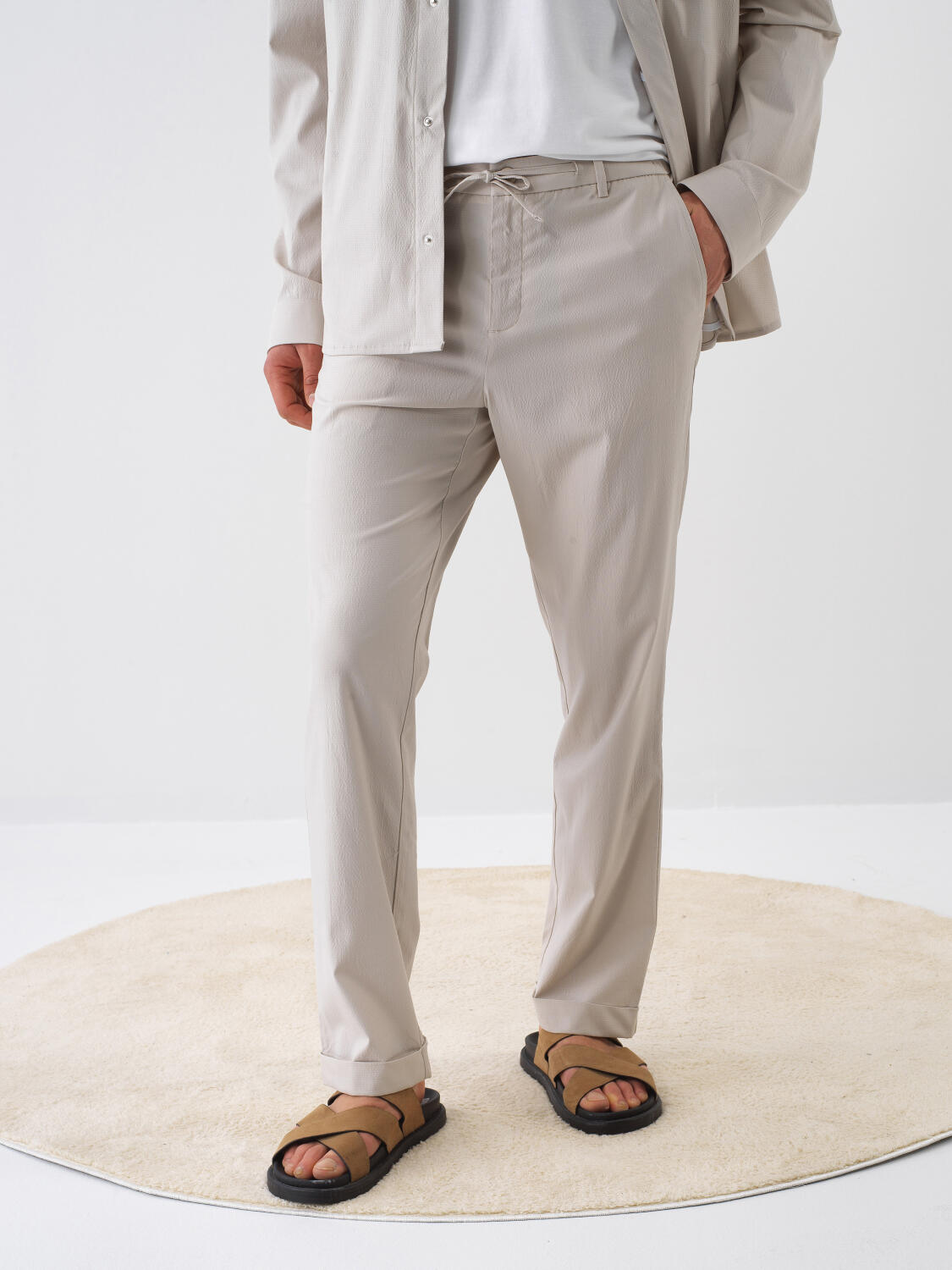 Xint Beige Regular Fit Jogger Pant