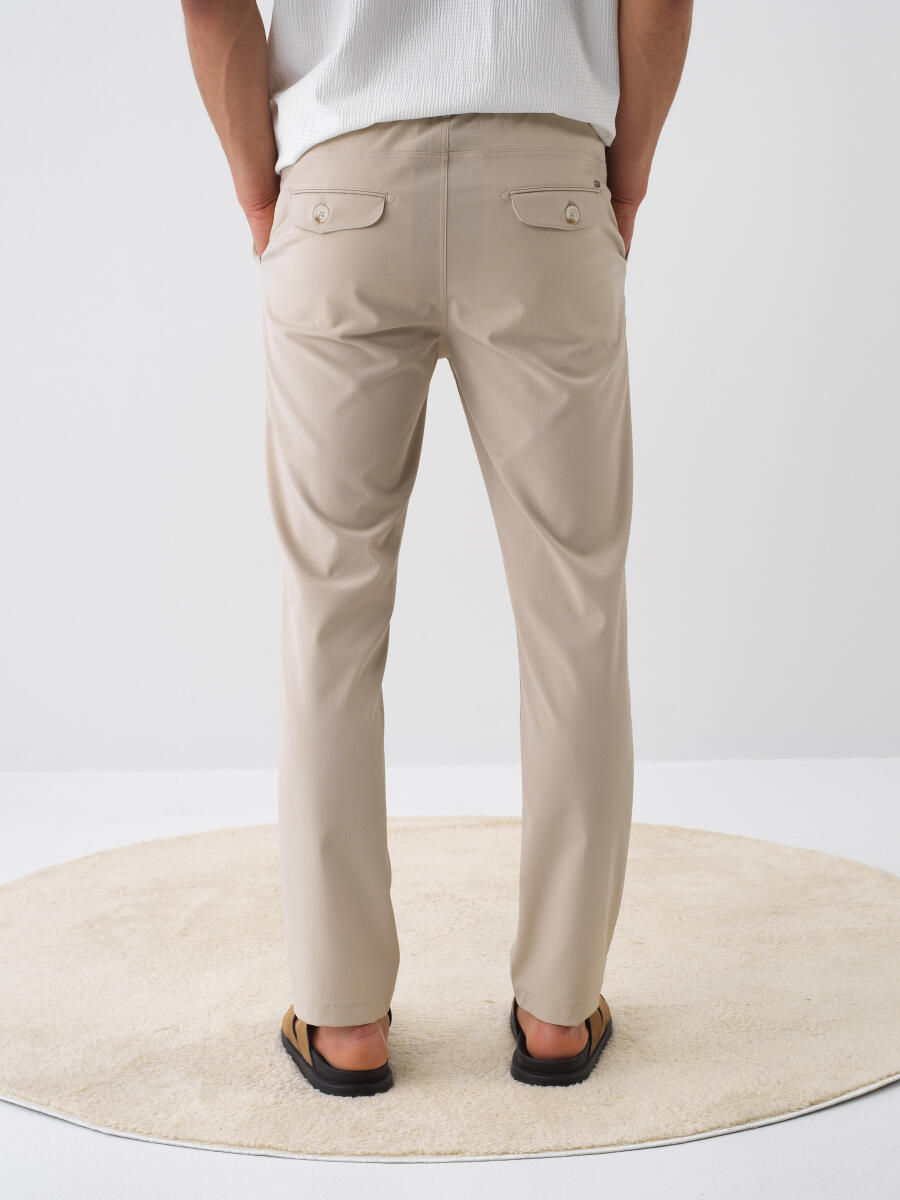 Xint Beige Jogger Pant With Elastic Waist
