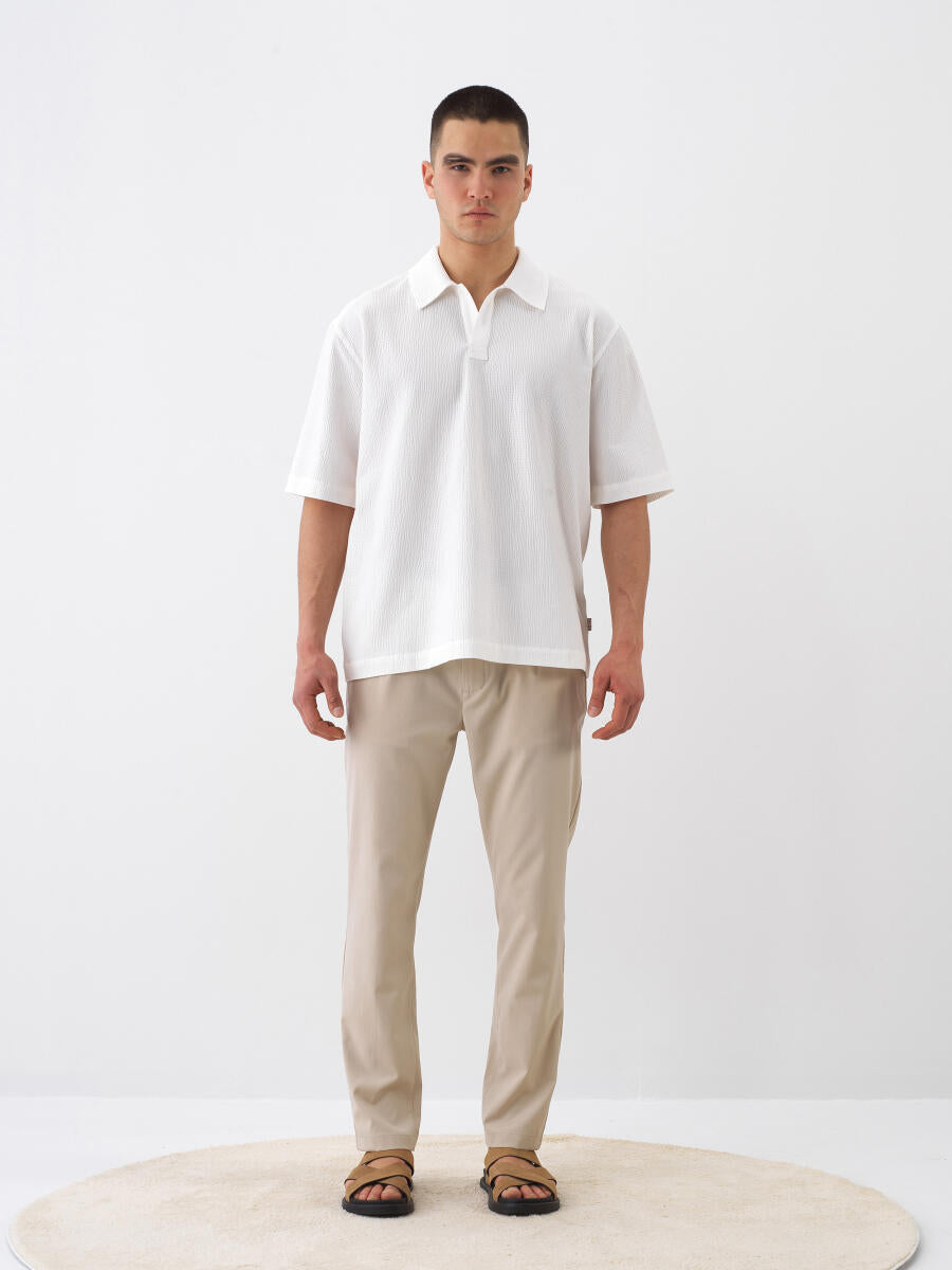 Xint Beige Jogger Pant With Elastic Waist