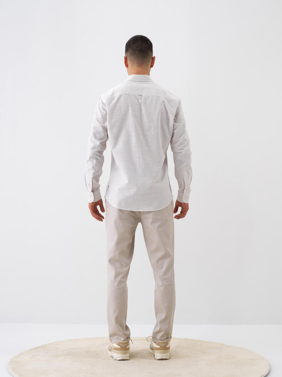 Xint Beige Slim Fit Cotton Jogger Pant