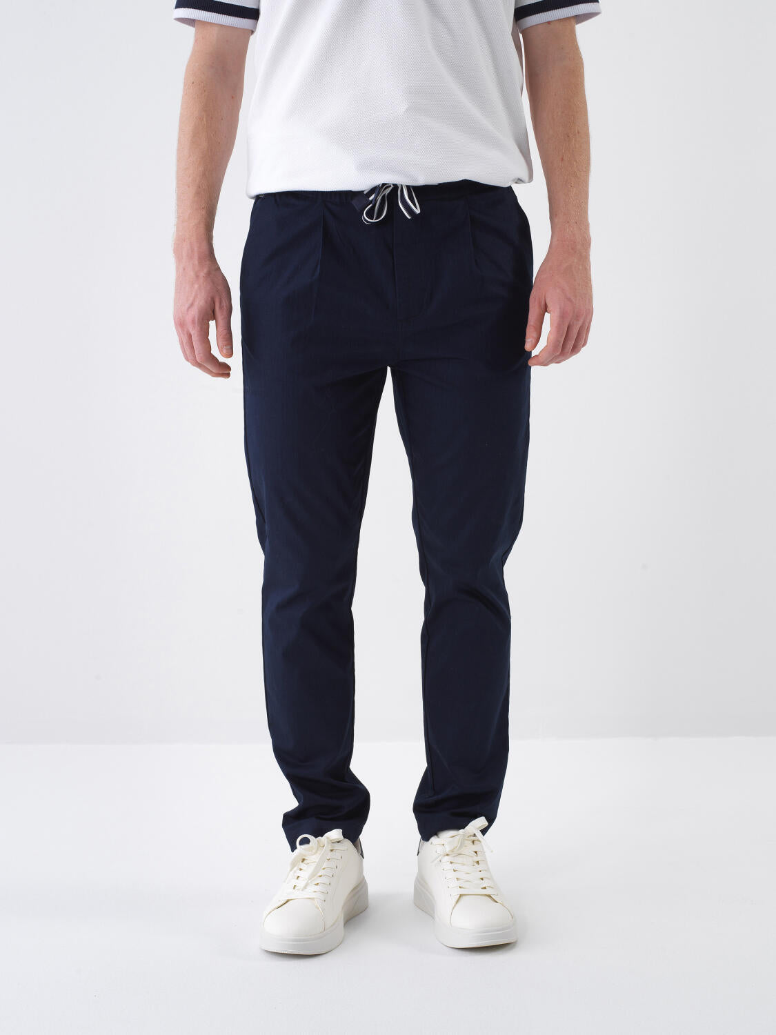 Xint Navy Slim Fit Cotton Jogger Pant With Elastic Waist