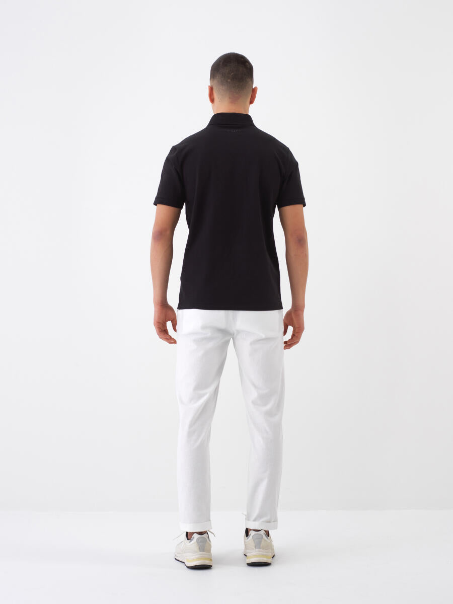 Xint Slim Fit Black Basic Cotton Polo