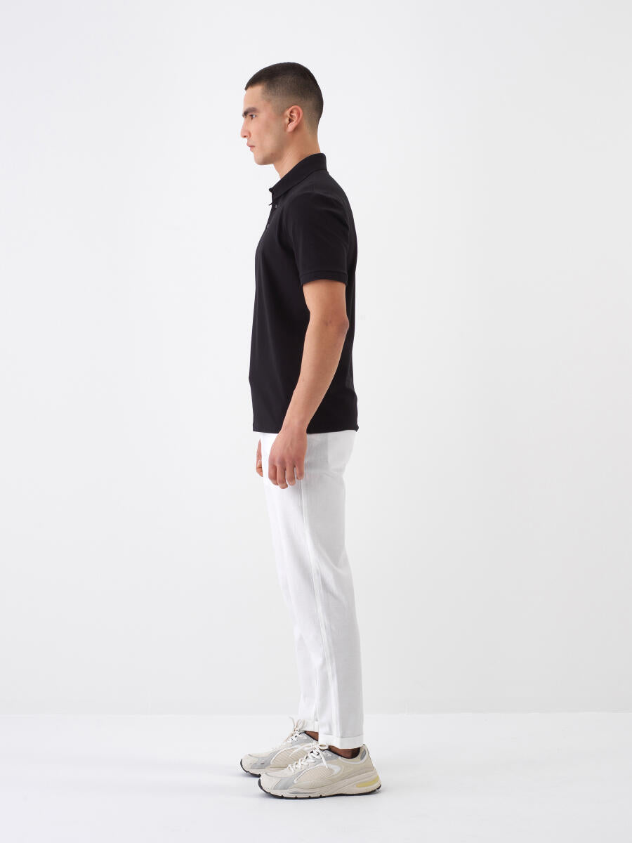 Xint Slim Fit Black Basic Cotton Polo