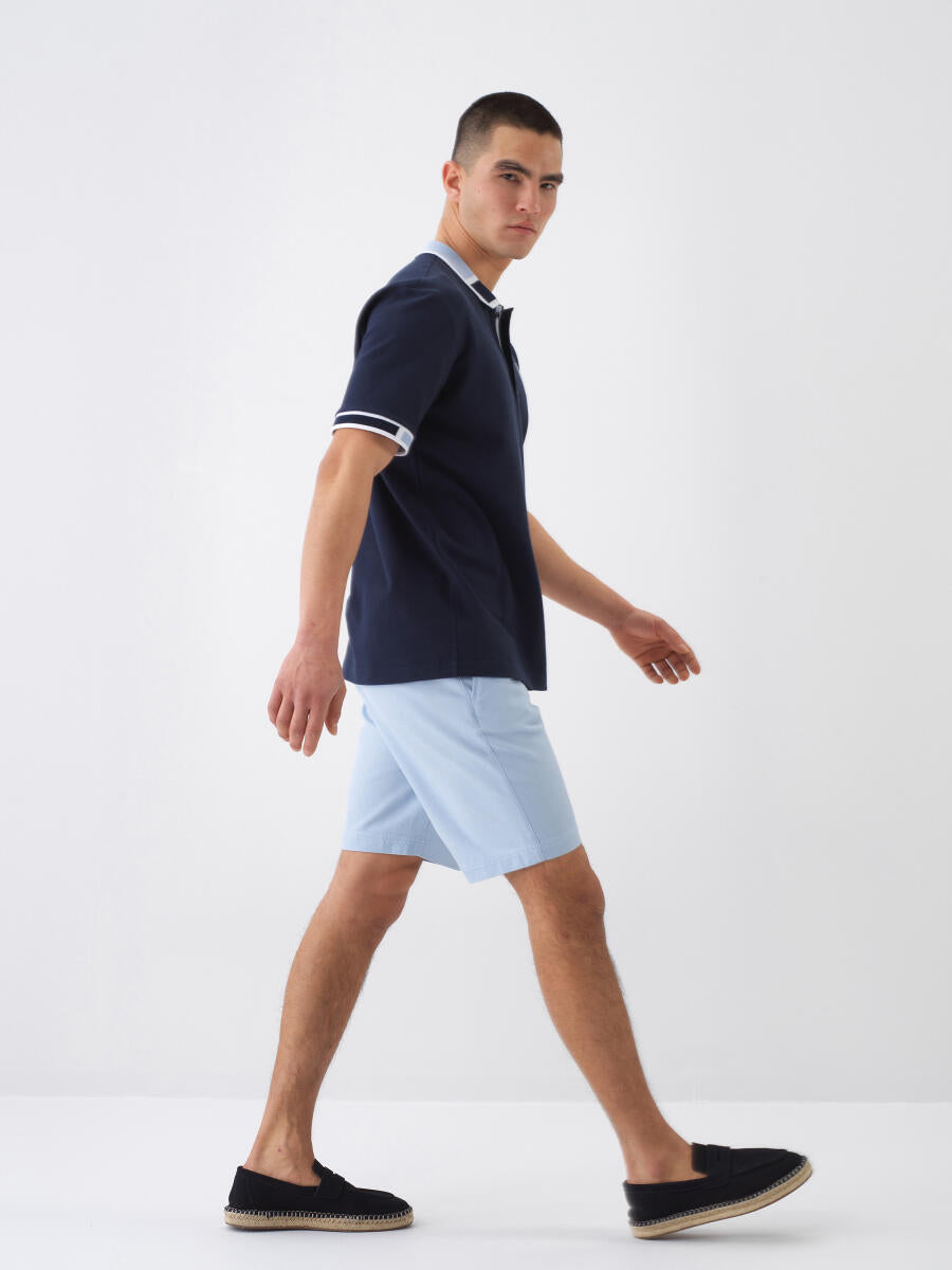 Xint Navy Regular Fit Polo With Logo