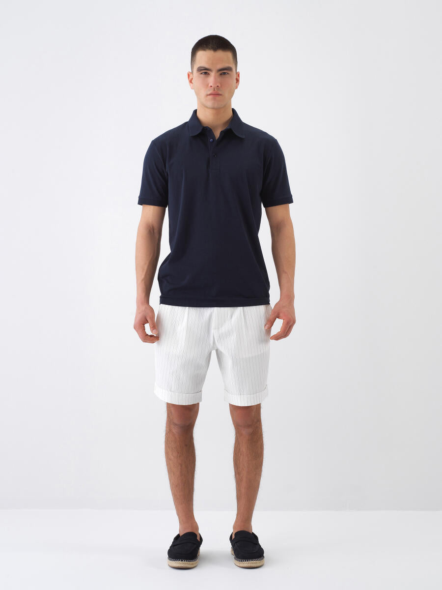 Xint Slim Fit Navy Basic Cotton Polo