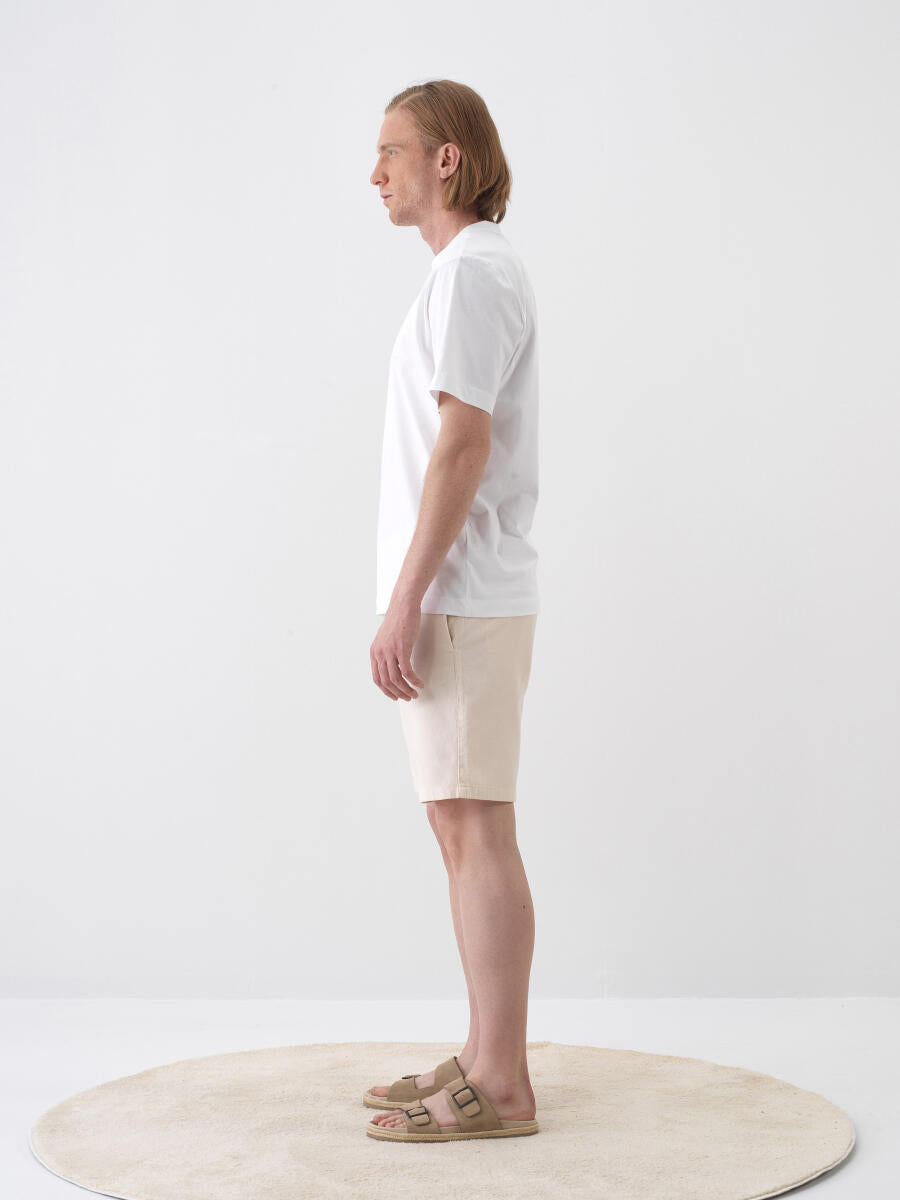 Xint White Regular Fit Cotton T-Shirt With "Nature" Front Design