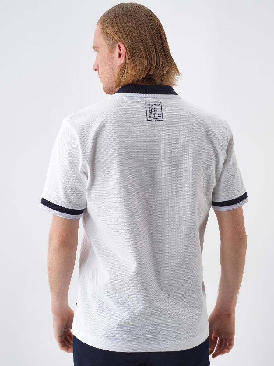 Xint White Cotton Polo With Short Sleeved