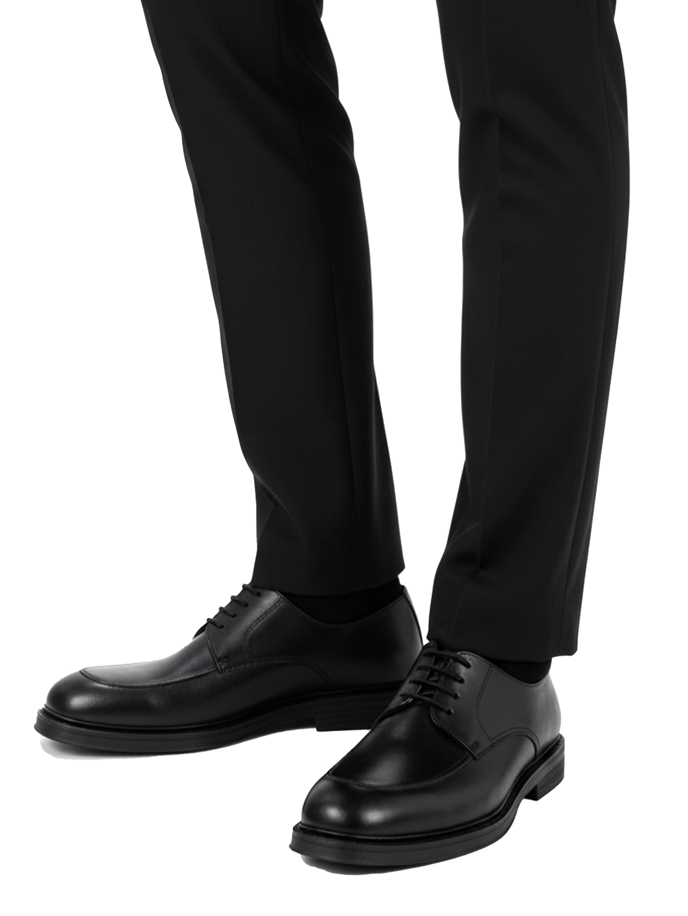 Open Lacing Black Comfort Oxford Shoes