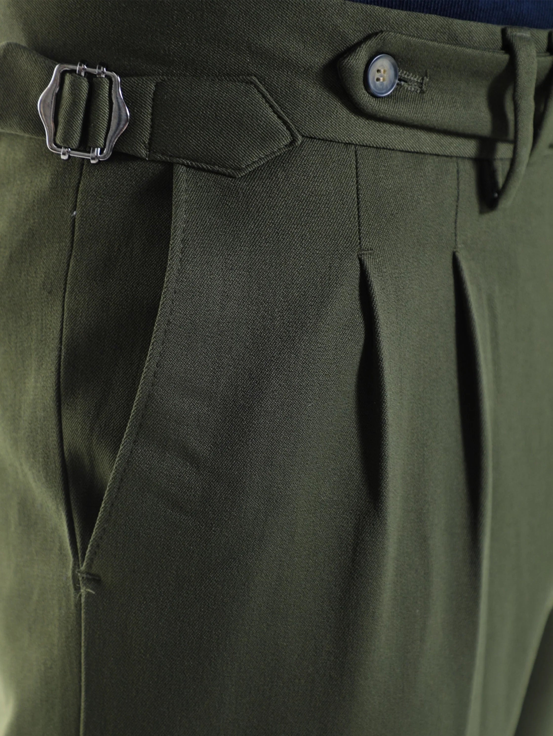Smart Casual Olive Pant With Extended Waistband