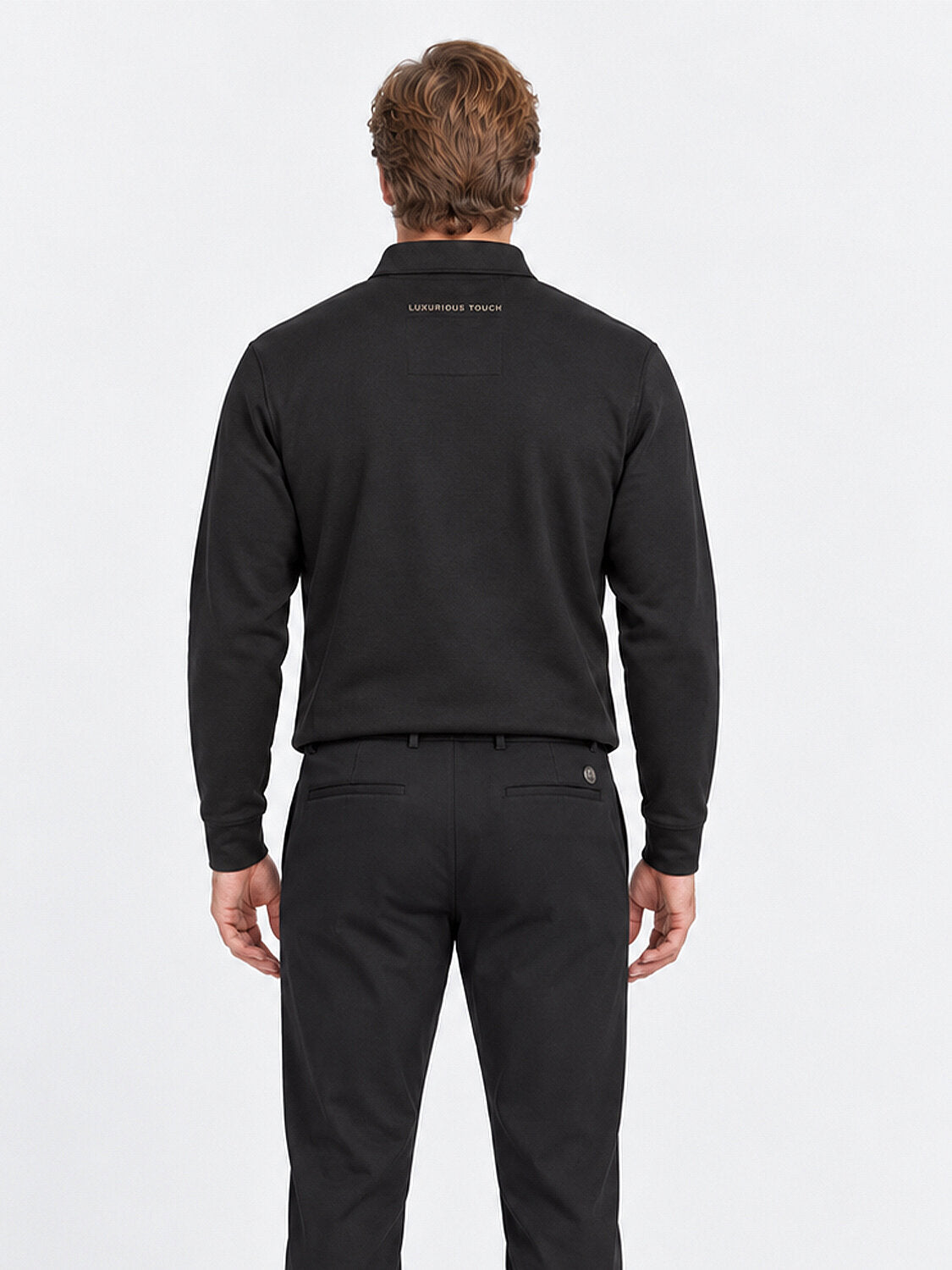 Black Long Sleeved Sweater With Quarter-Zipper