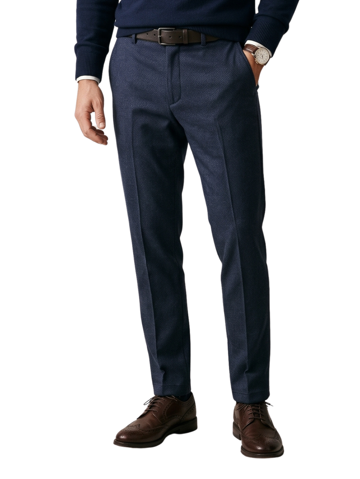 Navy Straight-Fit Pant