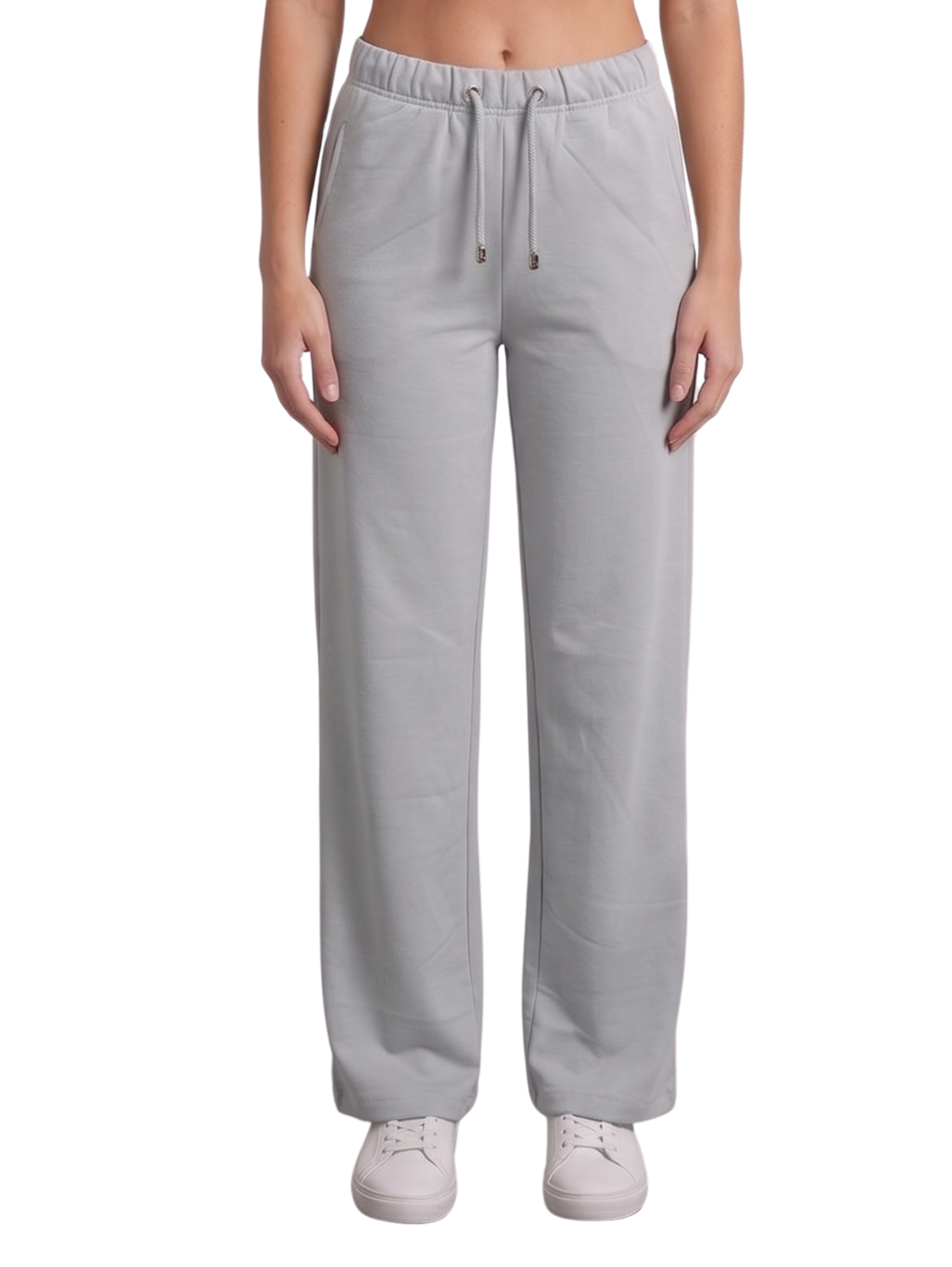 Grey Wide Leg High Waisted Jogger