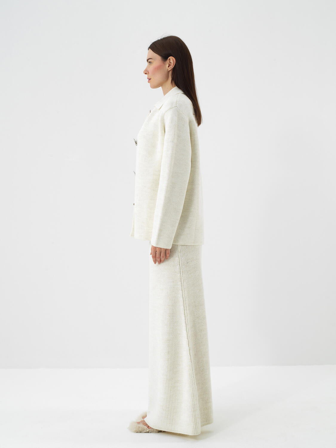 Xint offwhite Natural Wool Textured Oversize Jacket