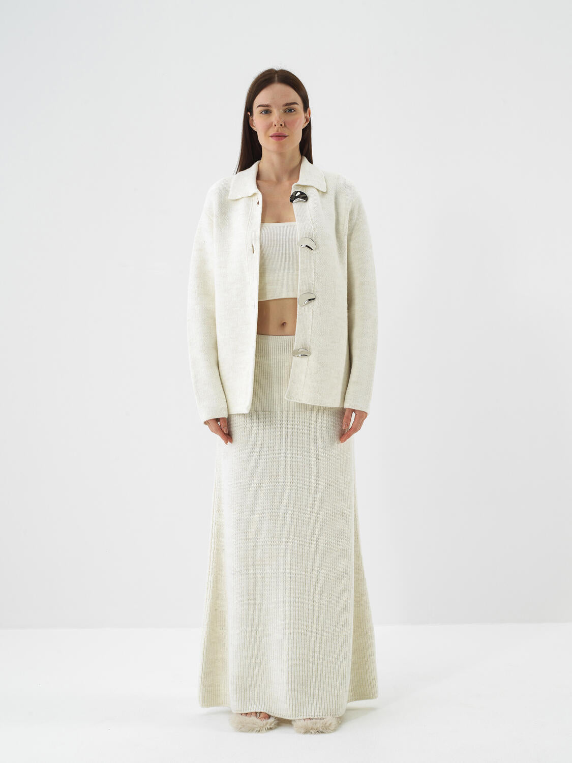 Xint offwhite Natural Wool Textured Oversize Jacket