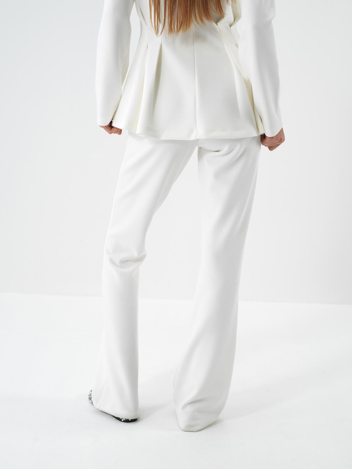 Xint Offwhite Modal Textured Regular Fit Pant