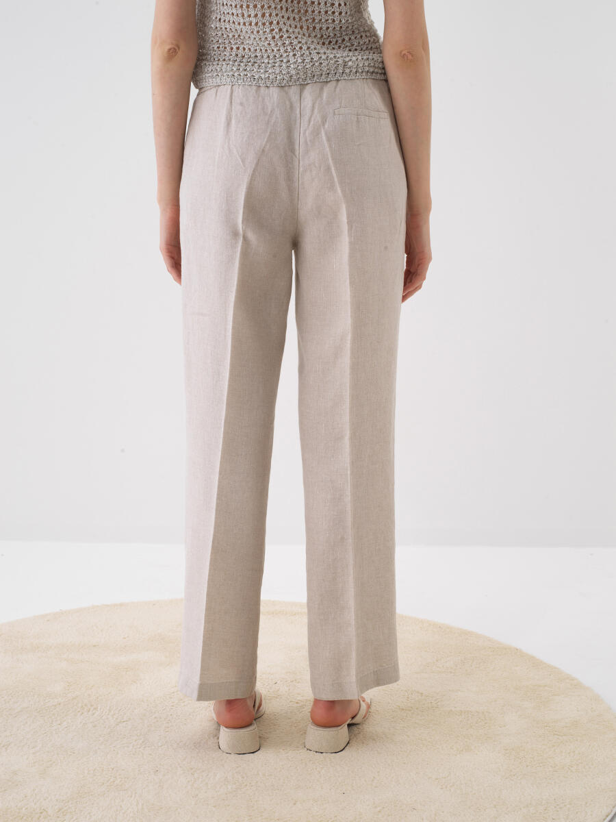 Xint Oversized Beige Linen Pant