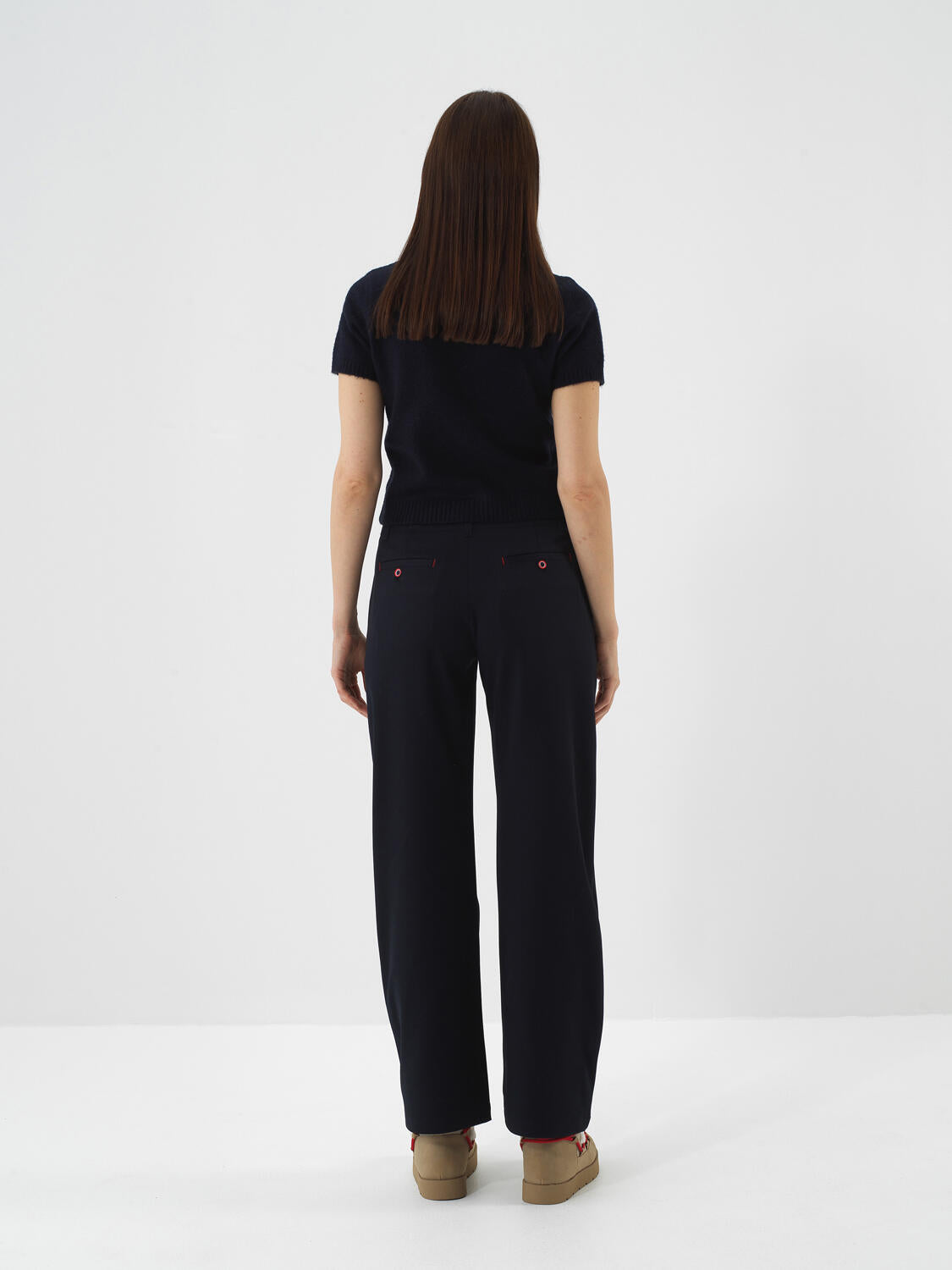 Xint Navy Flexible Textured Regular Fit Pant