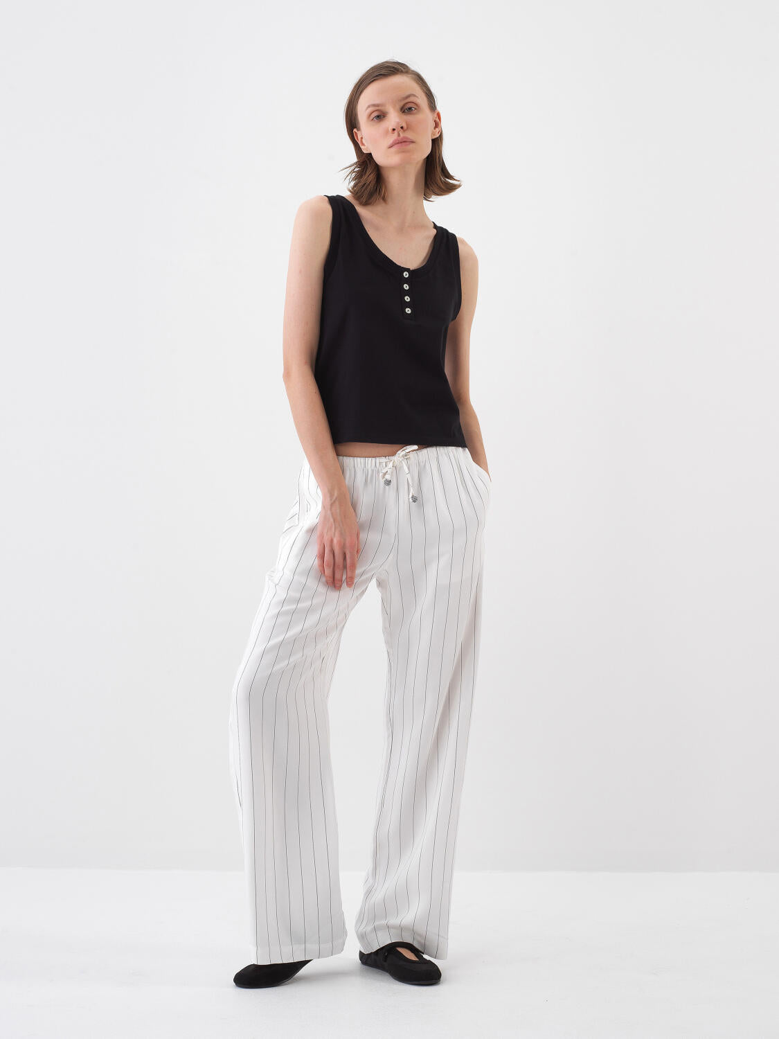 Xint Off White Striped Pant