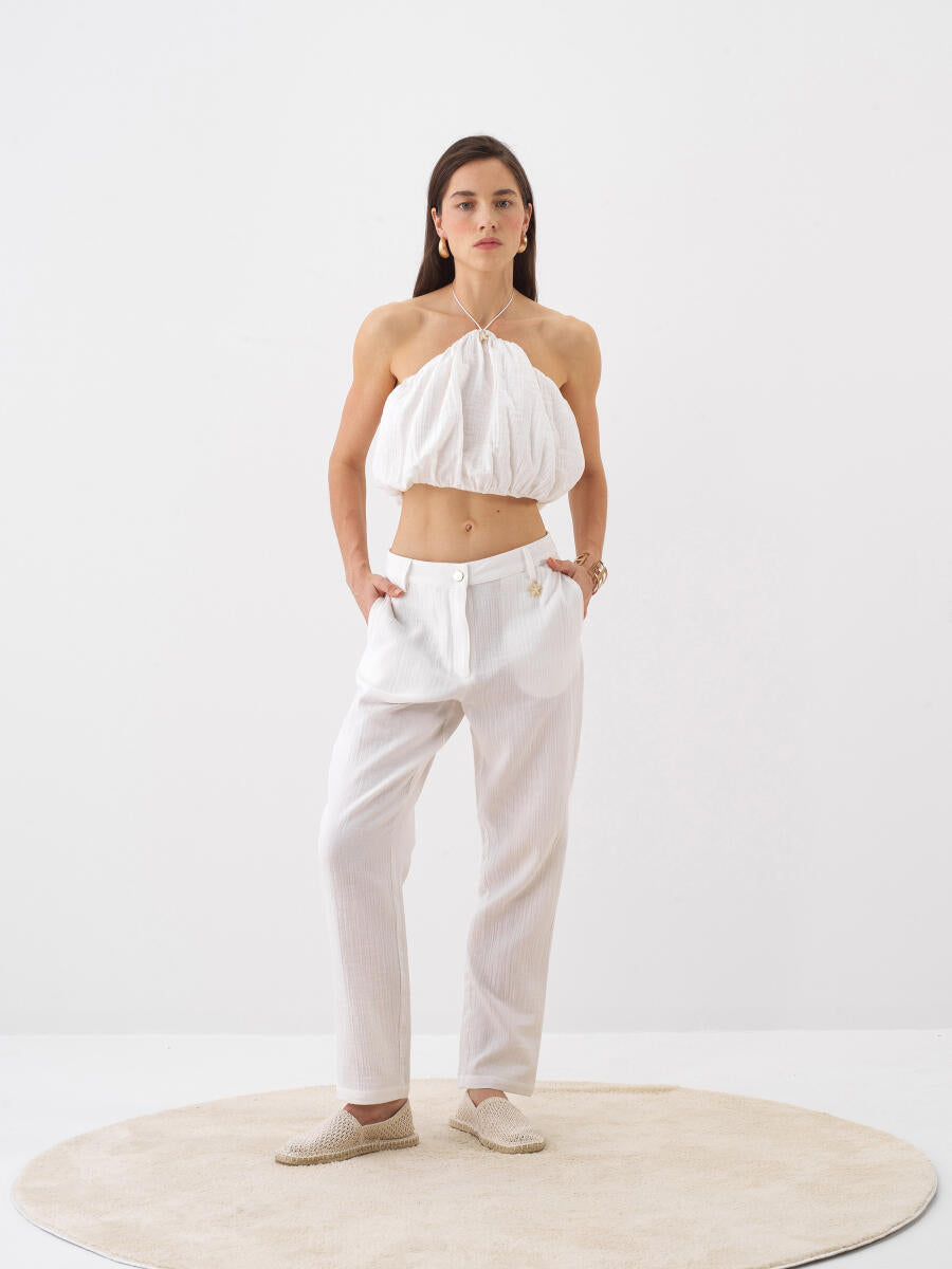 Xint Regular Fit Off White Pant