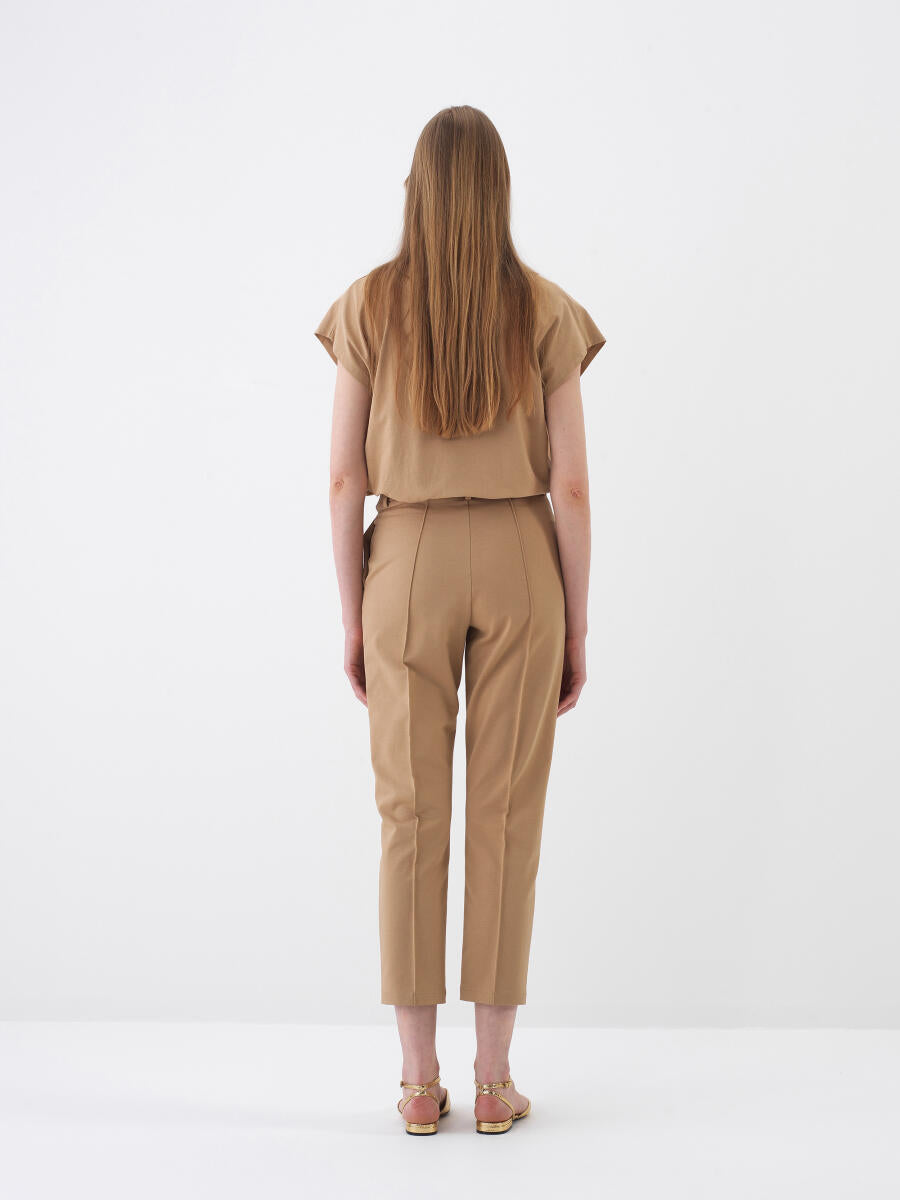 Xint Camel Regular Fit Cotton Pant