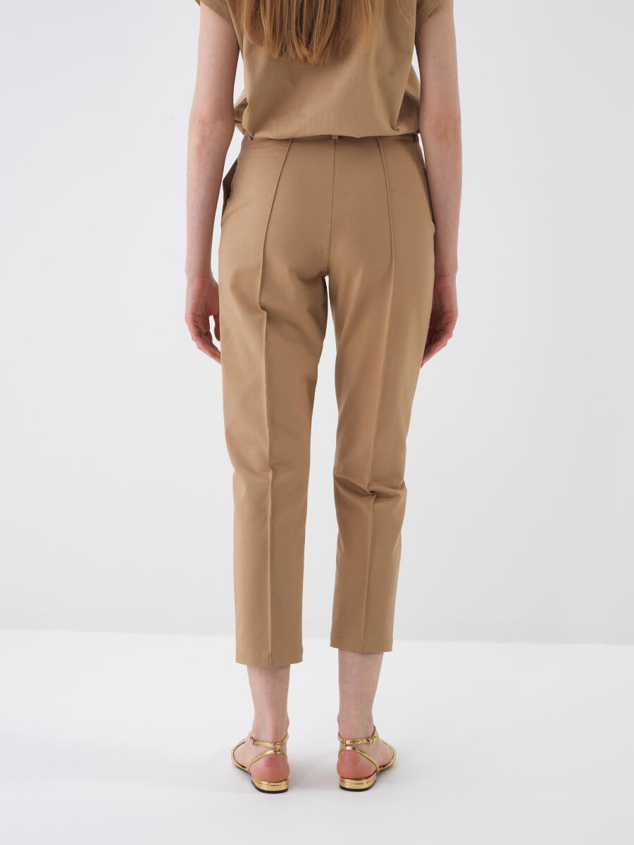 Xint Camel Regular Fit Cotton Pant