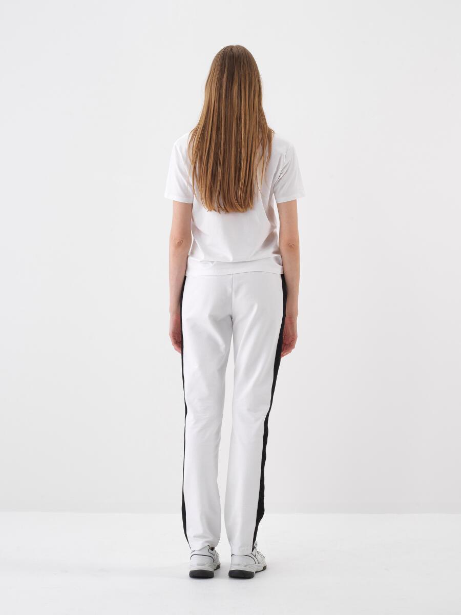 Xint White Regular Fit Cotton Pant