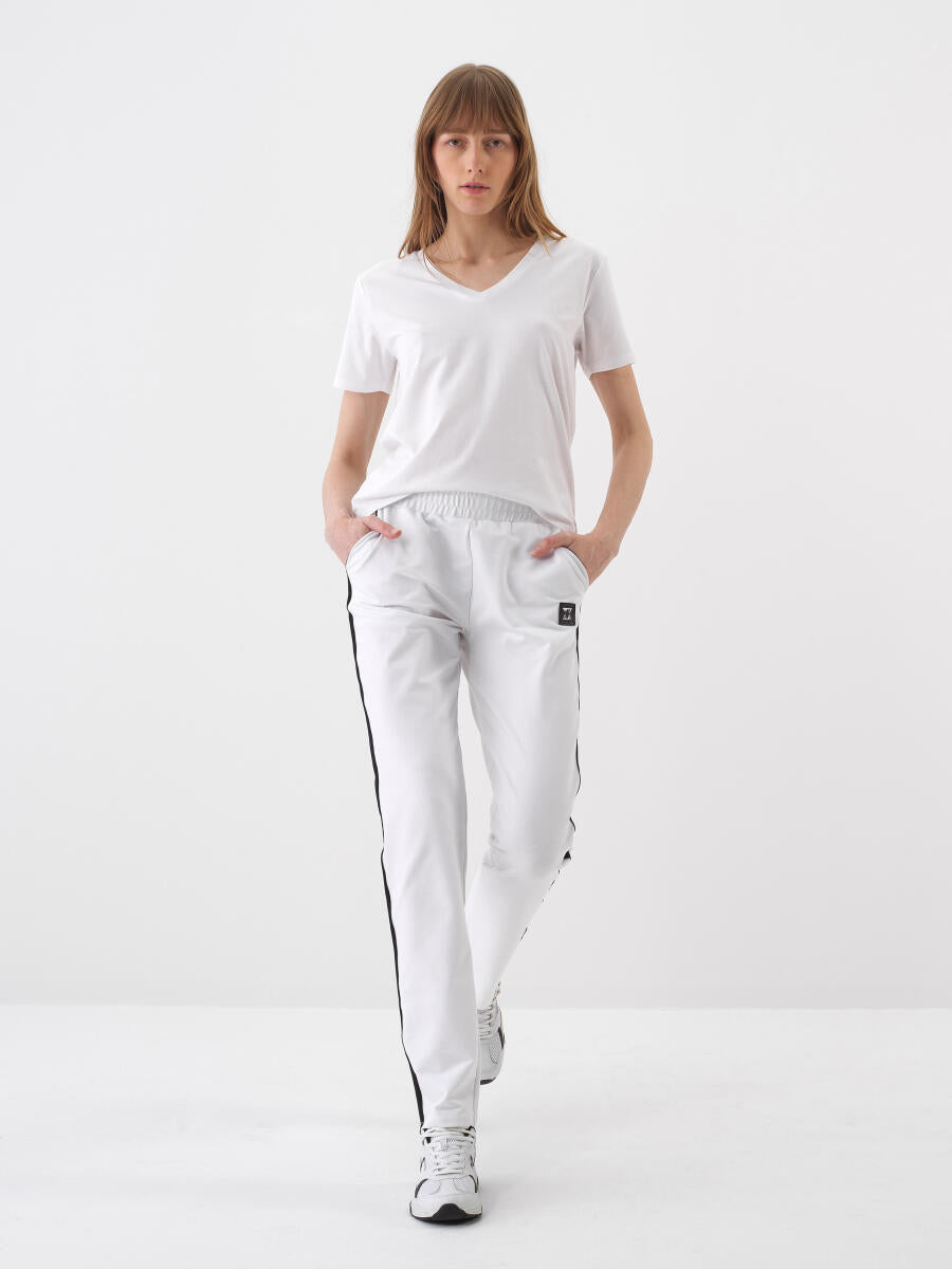 Xint White Regular Fit Cotton Pant