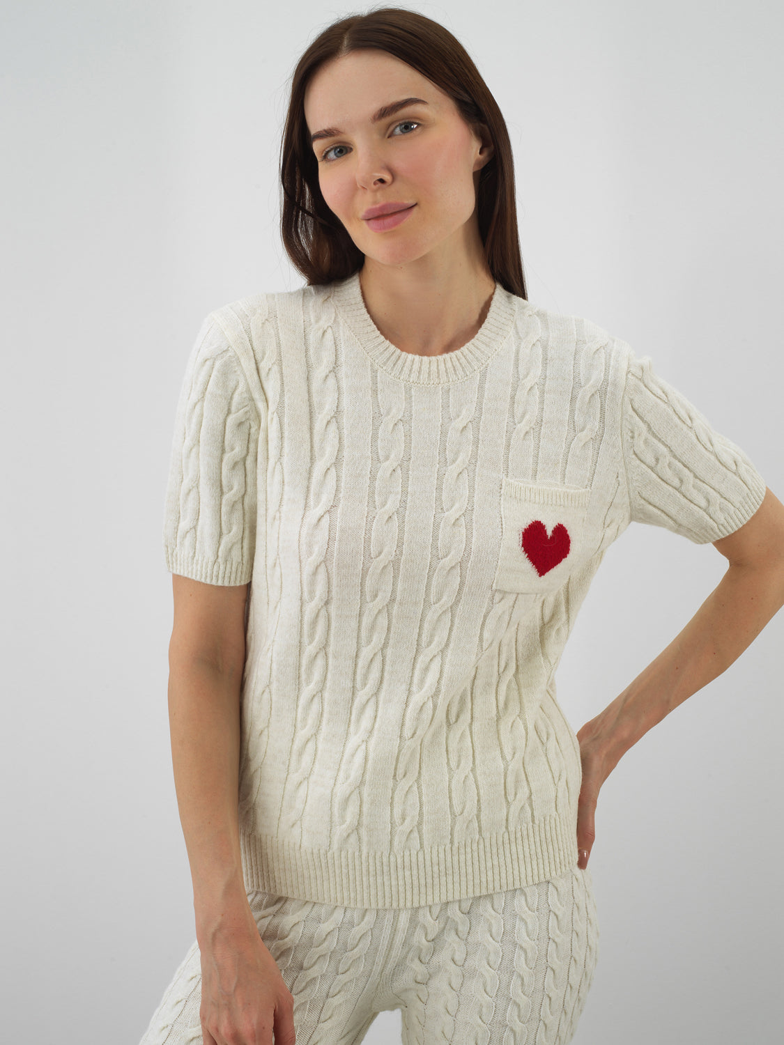 Xint Offwhite Natural Wool Textured Regular Fit T-shirt