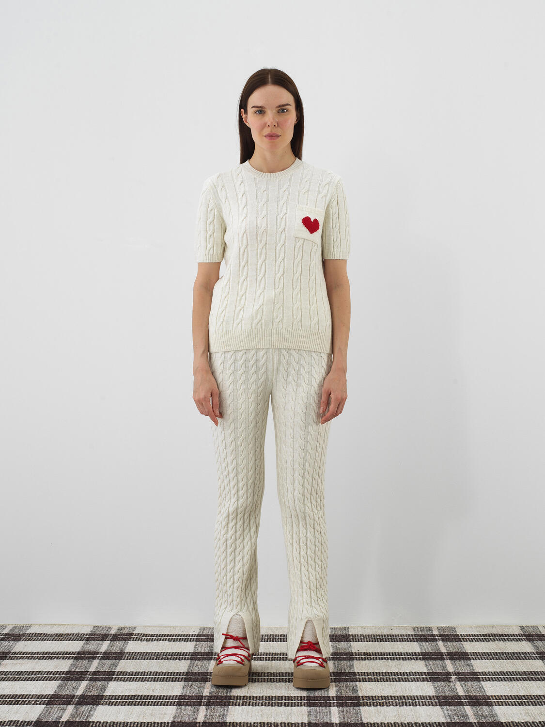 Xint Offwhite Natural Wool Textured Regular Fit T-shirt